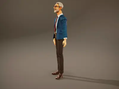 Wise Librarian Character model pack Low-poly 3D model