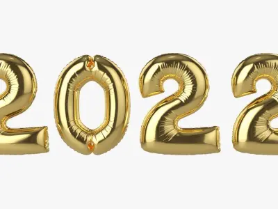 Foil balloon 2022 year numbers 3D model