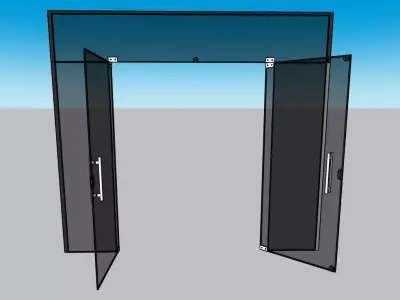 Double Glass Door - 3D Model 3D model