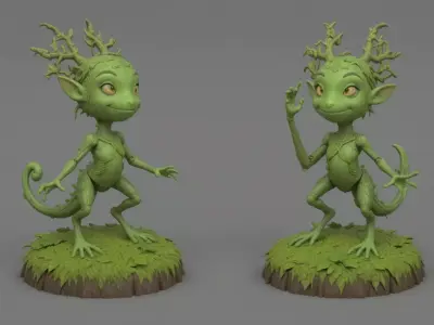 Articulated Forest Sprite 3D Model Print-Ready Collectible 3D model