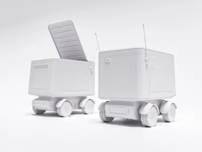 Delivery Robot V01 Low-poly 3D model