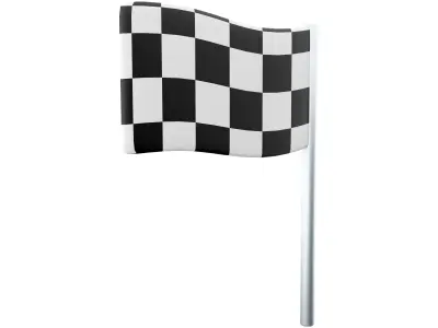 3d  racing flag icon 3D model
