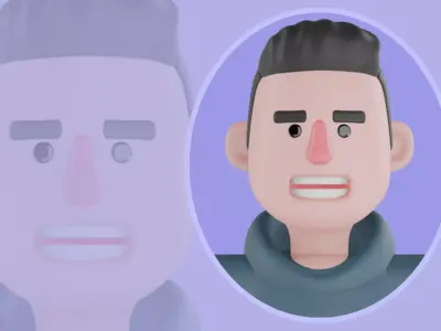 Stylized 3D Male Coach Character - Cartoon Fitness Trainer Model 3D model