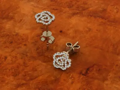 Diamond Jewelry Earring 3D print model 2