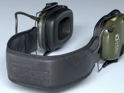 Howard Leight Impact Sport Tactical shooting headphones Low-poly 3D model
