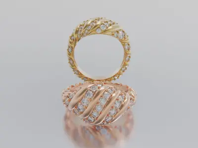 woman ring 3D print model 24