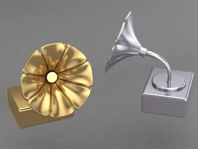 Gramophone model golden 3D print model