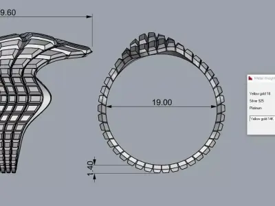 Elegant Jewelry Brand Ring Gold 3D print model