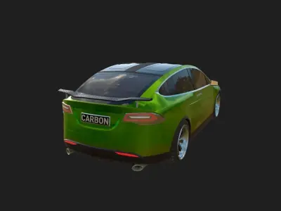 Tesla Model X 2016 Custom car Low-poly 3D model