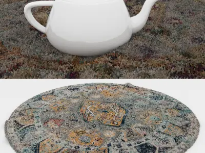 Round Rug Set 300 3D model