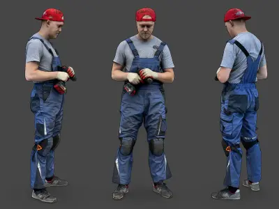 Stylized Car Mechanic Character 3D model