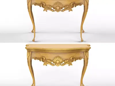 Wooden classic console table 01 05 3D model