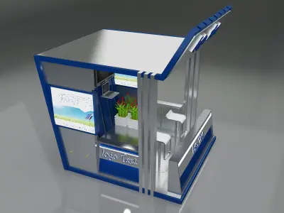 Kiosk Partition Booth a127 3D model
