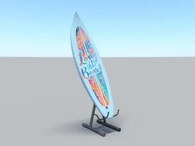 surfboard V2 Low-poly 3D model