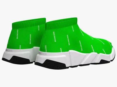 Balenciaga Speed Trainers Low Green 3D model