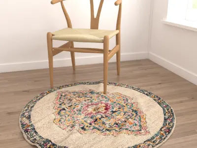 Round Rug Set 200 3D model