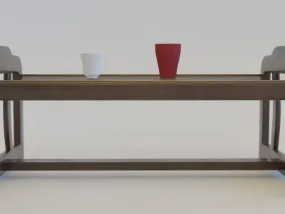 Table - Glass Low-poly 3D model