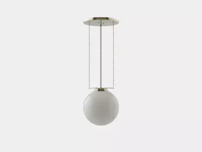Spherical retro hangin light pbr game ready C4D model Low-poly 3D model