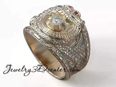 ring with dragon MR 75 3D print model