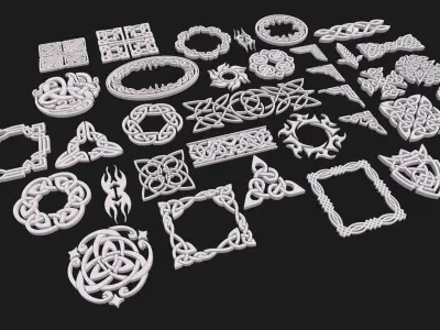 Celtic ornament pack 3D model