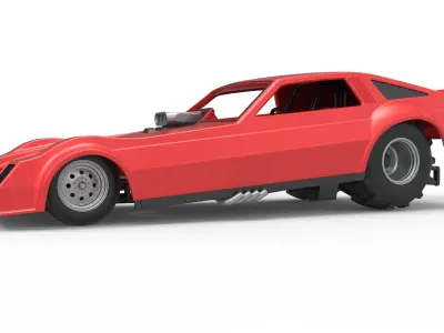 Vintage Pulling Funny car Scale 1 to 25 3D print model