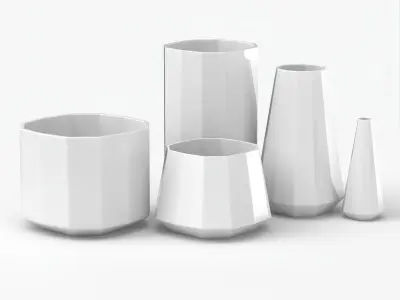 Tiffany vase collection 3D model