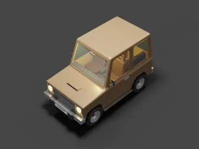 Concept Cartoon Type SUV Low-poly 3D model