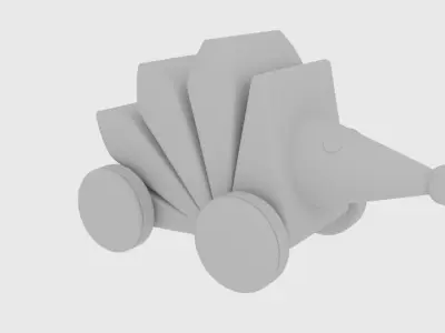  Kasper Wooden pull-along Hedgehog 3D  Low-poly 3D model
