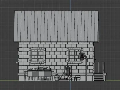 Low poly Tanner pbr game ready house with furniture Free low-poly 3D model