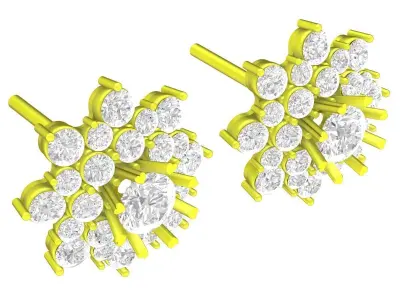 5911 Luxury Diamond Earrings 3D print model
