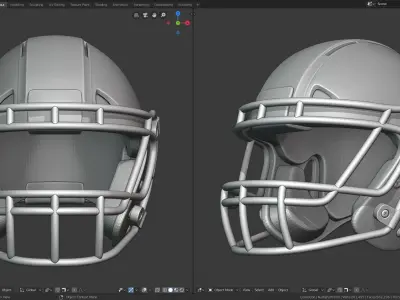 Defunct Football Helmet 3D print model