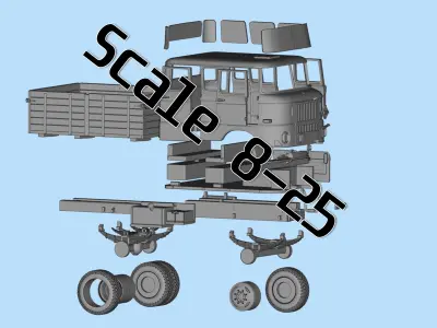 IFA W50 BTP Langkabine bautruppfahrzeug 3d model stl 3D print model