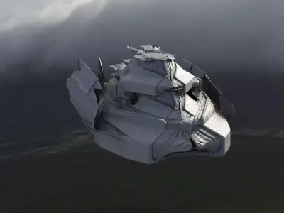 Car hovercraft ship 3D model