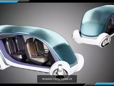 23  Simplistic Sci-Fi Flying Vehicles 3D Model Pack