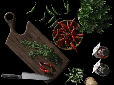 Kitchen decorative set 3D model