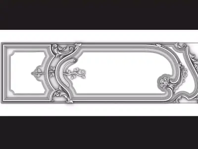 door-3d model ornate frame 3D model