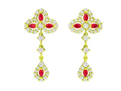 A7859 Diamond Fashion Earrings 3D print model