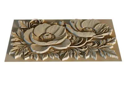 mural decor set wall panel 25 3D model