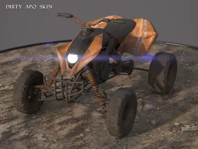 ATV - Quad Post Apocalyptic Vehicle - PBR - Game Ready Low-poly 3D model
