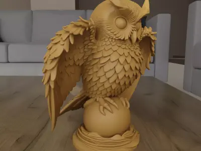 Majestic Owl Statue STL File for 3D Printing Home Decor 3D print model