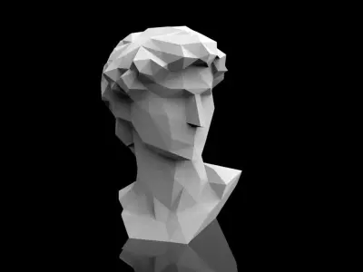 Low Poly David Bust  3D print model