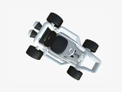 Cartoon Kart H08 White - Vehicle Racing Design Low-poly 3D model