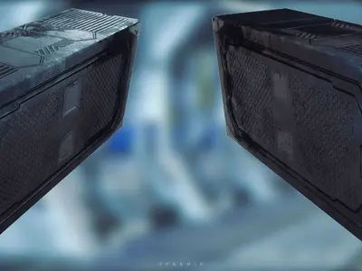 Sci-Fi Box Low Polygon Game Ready Low-poly 3D model