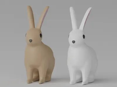 Cartoon Cute Bunny Rabbit 3D model