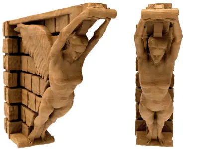 3D Shelves Wall Angel 3D model