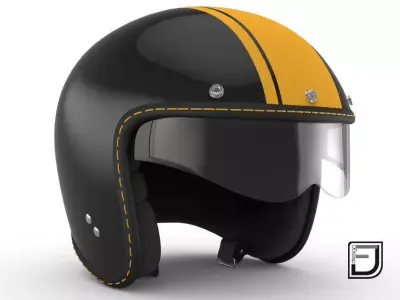 Black R Helmet H08 3D model