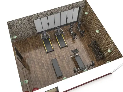 3D gym full Low-poly 3D model
