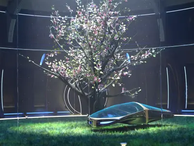 CyberCar Low-poly 3D model