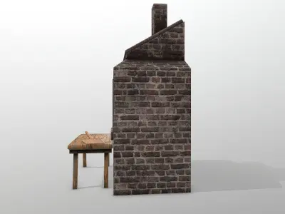 Medieval PBR Stone Oven Low-poly 3D model