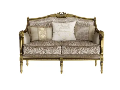 Silver imperial loveseat by Modenese 3D model